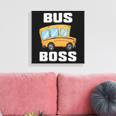 Grappige bus baas school buschauffeur canvas afdruk (Insitu (Woonkamer))