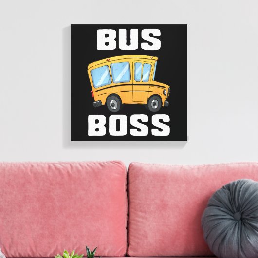 Grappige bus baas school buschauffeur canvas afdruk (Insitu (Woonkamer))