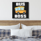 Grappige bus baas school buschauffeur canvas afdruk (Insitu (Slaapkamer))