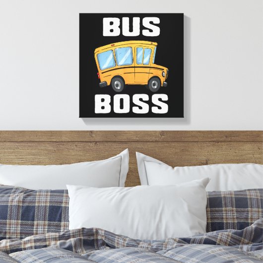 Grappige bus baas school buschauffeur canvas afdruk (Insitu (Slaapkamer))