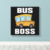 Grappige bus baas school buschauffeur canvas afdruk (Insitu (Houten vloer))