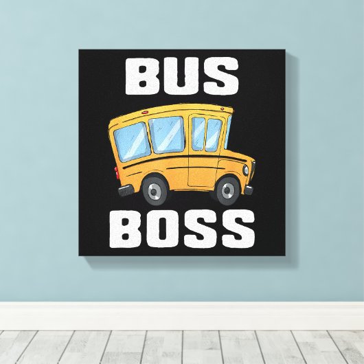Grappige bus baas school buschauffeur canvas afdruk (Insitu (Houten vloer))