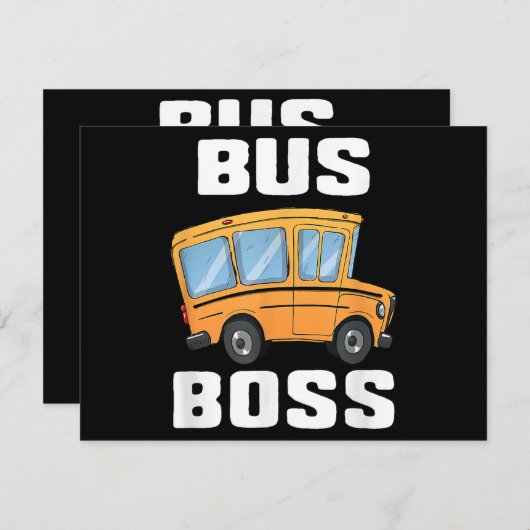 Grappige bus baas school buschauffeur feestdagenkaart (Voorkant / Achterkant)