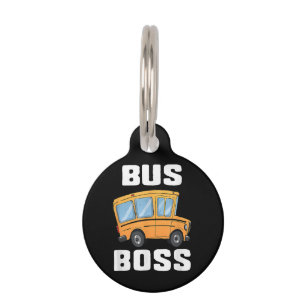 Grappige bus baas school buschauffeur huisdierpenning