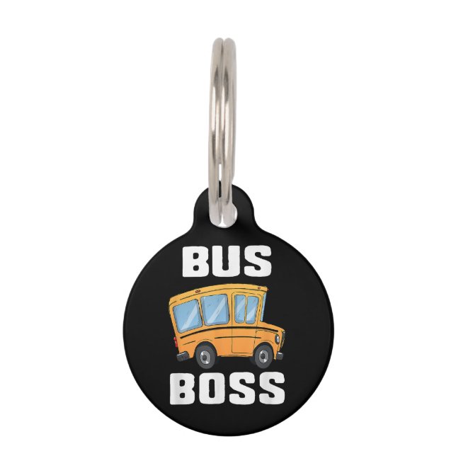 Grappige bus baas school buschauffeur huisdierpenning (Voorkant)