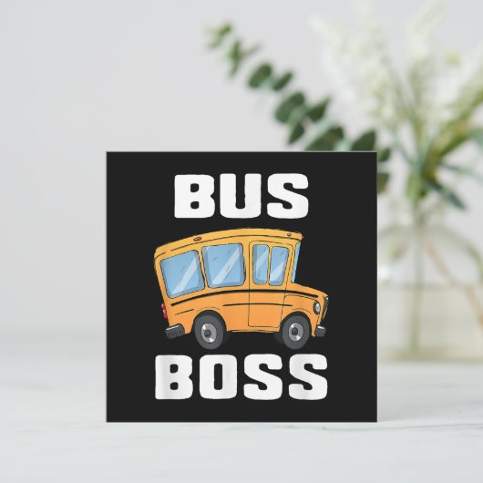 Grappige bus baas school buschauffeur kaart (Staand voorkant)