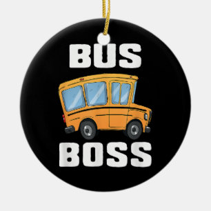 Grappige bus baas school buschauffeur keramisch ornament