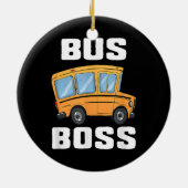 Grappige bus baas school buschauffeur keramisch ornament (Achterkant)