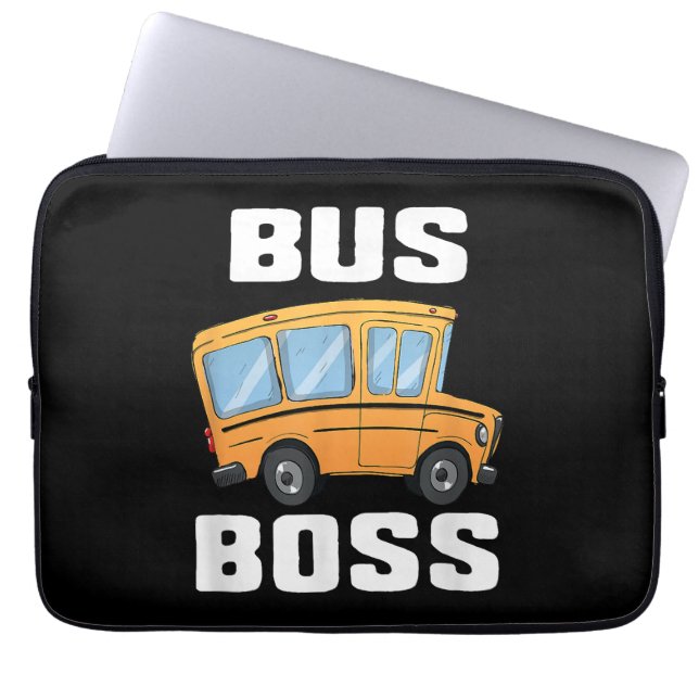 Grappige bus baas school buschauffeur laptop sleeve (Voorkant)