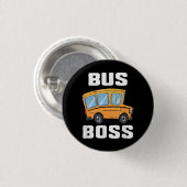 Grappige bus baas school buschauffeur ronde button 3,2 cm (Voorkant /achterkant)