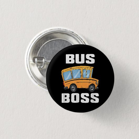 Grappige bus baas school buschauffeur ronde button 3,2 cm (Voorkant /achterkant)