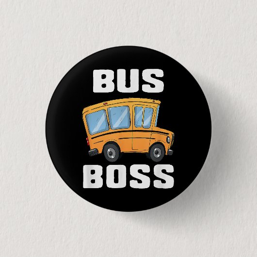 Grappige bus baas school buschauffeur ronde button 3,2 cm (Voorkant)