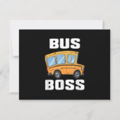Grappige bus baas school buschauffeur RSVP kaartje (Voorkant)