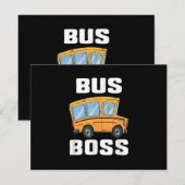 Grappige bus baas school buschauffeur RSVP kaartje (Voorkant / Achterkant)