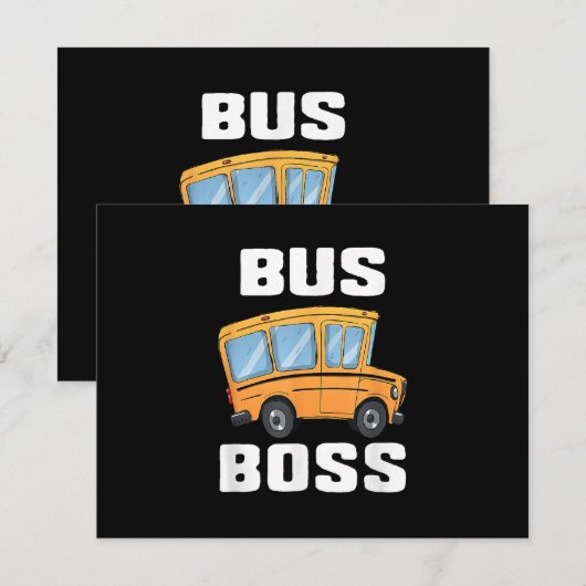 Grappige bus baas school buschauffeur RSVP kaartje (Voorkant / Achterkant)