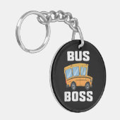 Grappige bus baas school buschauffeur sleutelhanger (Voorkant Links)