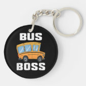 Grappige bus baas school buschauffeur sleutelhanger (Achterkant)