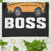 Grappige bus baas school buschauffeur theedoek (Gevouwen)