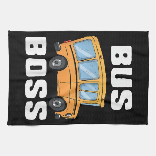 Grappige bus baas school buschauffeur theedoek (Horizontaal)