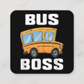 Grappige bus baas school buschauffeur vierkante visitekaartje (Achterkant)