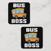 Grappige bus baas school buschauffeur vierkante visitekaartje (Voorkant / Achterkant)