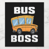 Grappige bus baas school buschauffeur wijn etiket (Enkel label)