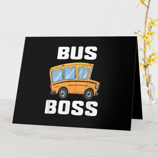 Grappige Bus Baas Schoolbuschauffeur Kaart (Gele Bloem)
