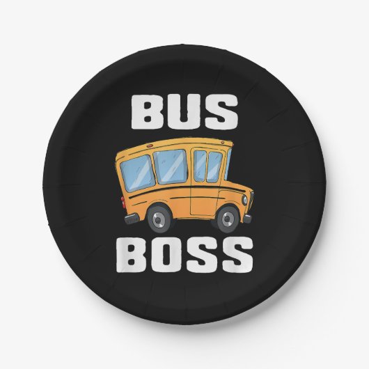 Grappige Bus Baas Schoolbuschauffeur Papieren Bordje (Voorkant)