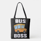 Grappige Bus Baas Schoolbuschauffeur Tote Bag (Achterkant)
