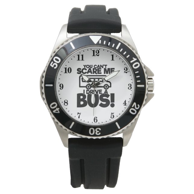 Grappige buschauffeur bang woord kunst  horloge (Voorkant)