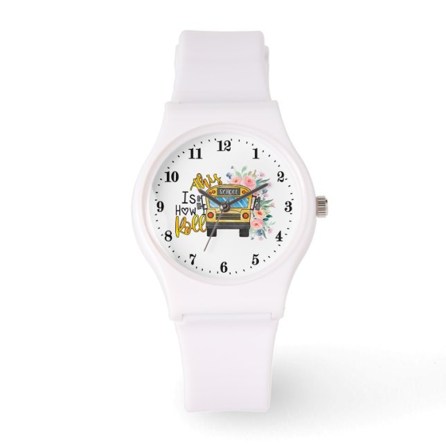 Grappige buschauffeur rol woordkunst  horloge (Voorkant)