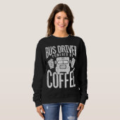 Grappige buschauffeurs hebben koffie school bus on trui (Voorkant volledig)