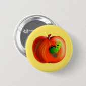 Grappige Button Happy Apple Worm (Voorkant /achterkant)