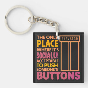 Grappige Button Pusher Quotes Lift Mechanic Humor Sleutelhanger