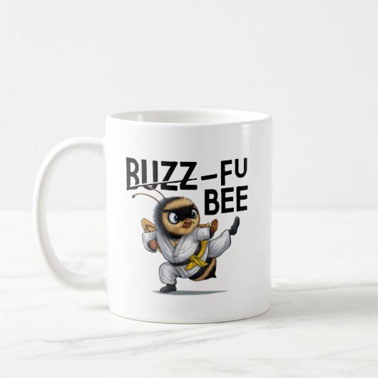 Grappige Buzz-Fu Bee Martial Arts Koffiemok (Links)