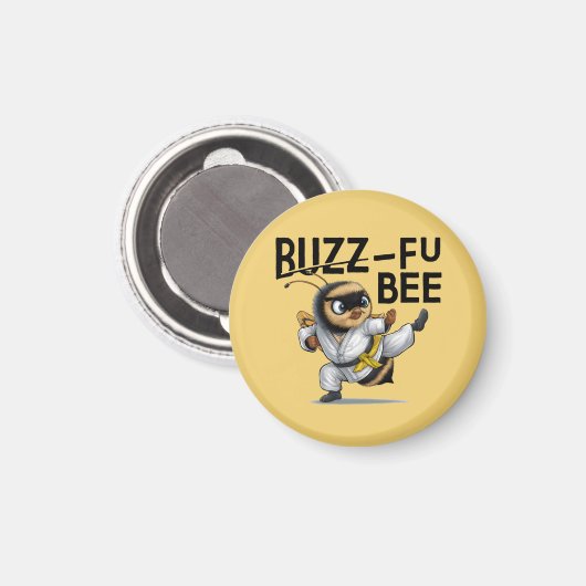 Grappige Buzz-Fu Bee Martial Arts Magneet (Voorkant / Achterkant)