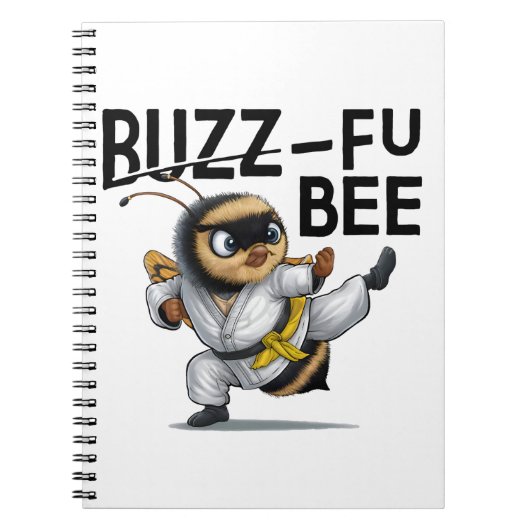 Grappige Buzz-Fu Bee Martial Arts Notitieboek (Voorkant)
