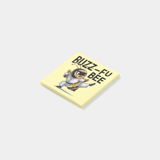 Grappige Buzz-Fu Bee Martial Arts Post-It Notes (Schuin)