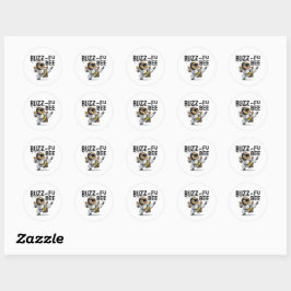 Grappige Buzz-Fu Bee Martial Arts Ronde Sticker