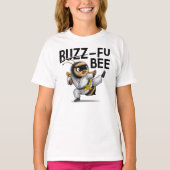 Grappige Buzz-Fu Bee Martial Arts T-shirt (Voorkant)