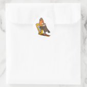 Grappige Buzzard die Harp Ontwerp spelen Ronde Sticker (Tas)