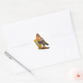 Grappige Buzzard die Harp Ontwerp spelen Ronde Sticker (Envelop)