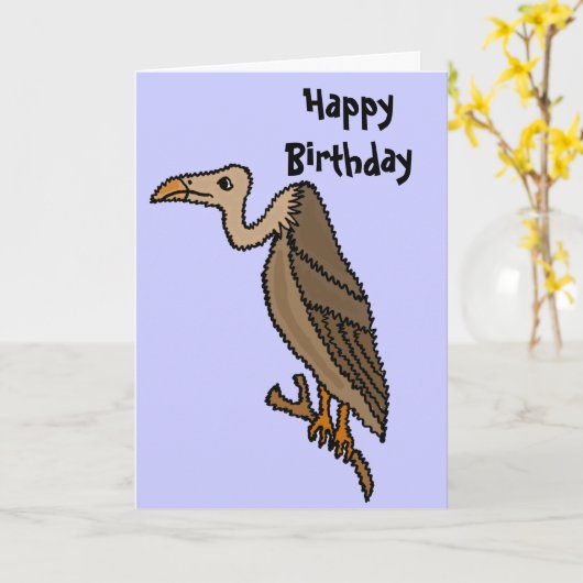 Grappige Buzzard Verjaardag Kaart (Gele Bloem)