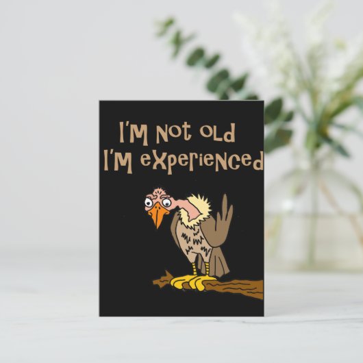 Grappige Buzzard zegt dat ik niet oud ben Ik ben E Briefkaart (Staand voorkant)