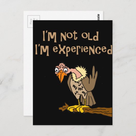 Grappige Buzzard zegt dat ik niet oud ben Ik ben E Briefkaart (Voorkant / Achterkant)