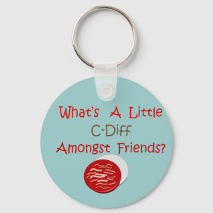 Grappige C-Diff verpleegster T-shirts & cadeaus Sleutelhanger