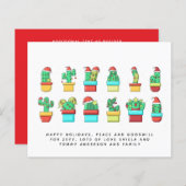 Grappige Cacti Kerst Cactus Aangepaste Jaarlijkse  (Voorkant / Achterkant)
