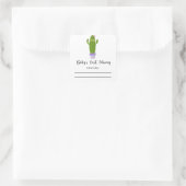 Grappige cactus - Baby Shower boekplaat Vierkante Sticker (Tas)