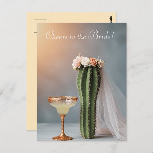 Grappige Cactus Bruid Briefkaart (Voorkant / Achterkant)