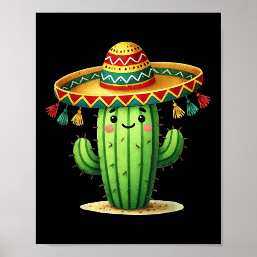 Grappige Cactus Cinco De Mayo Boys Peuter Kinder M Poster (Voorkant)